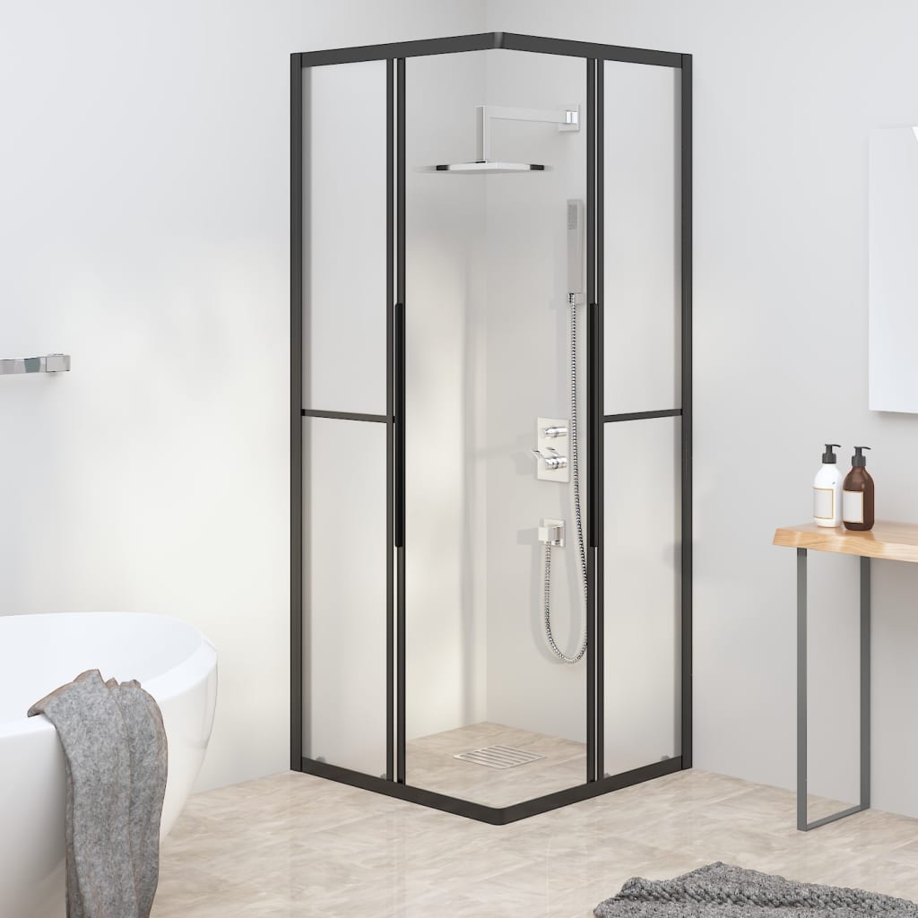 Shower Cabin Frosted ESG 80x80x180 cm Black