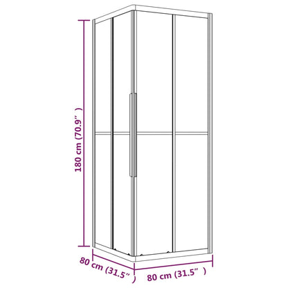 Shower Cabin Frosted ESG 80x80x180 cm Black