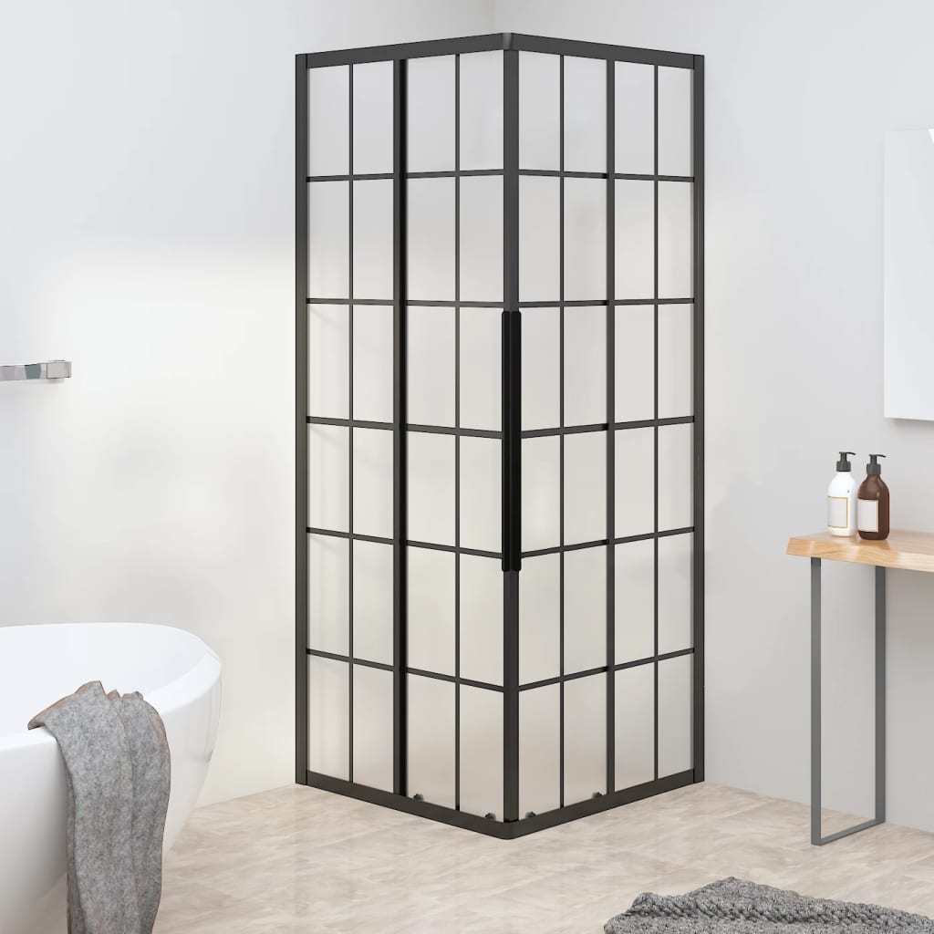 Shower Cabin Frosted ESG 70x70x180 cm Black