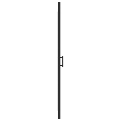 Shower Door 91x195 cm Half Frosted Tempered Glass Black