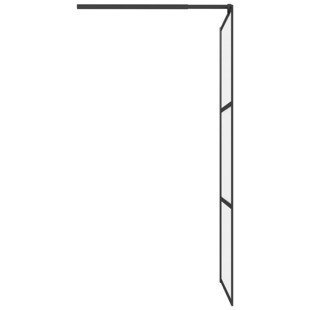 Walk-in Shower Wall 90x195 cm Frosted ESG Glass Black