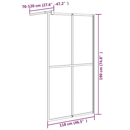 Walk-in Shower Screen 118x190 cm Dark Tempered Glass