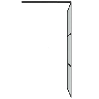 Walk-in Shower Wall 100x195cm Dark ESG Glass Black