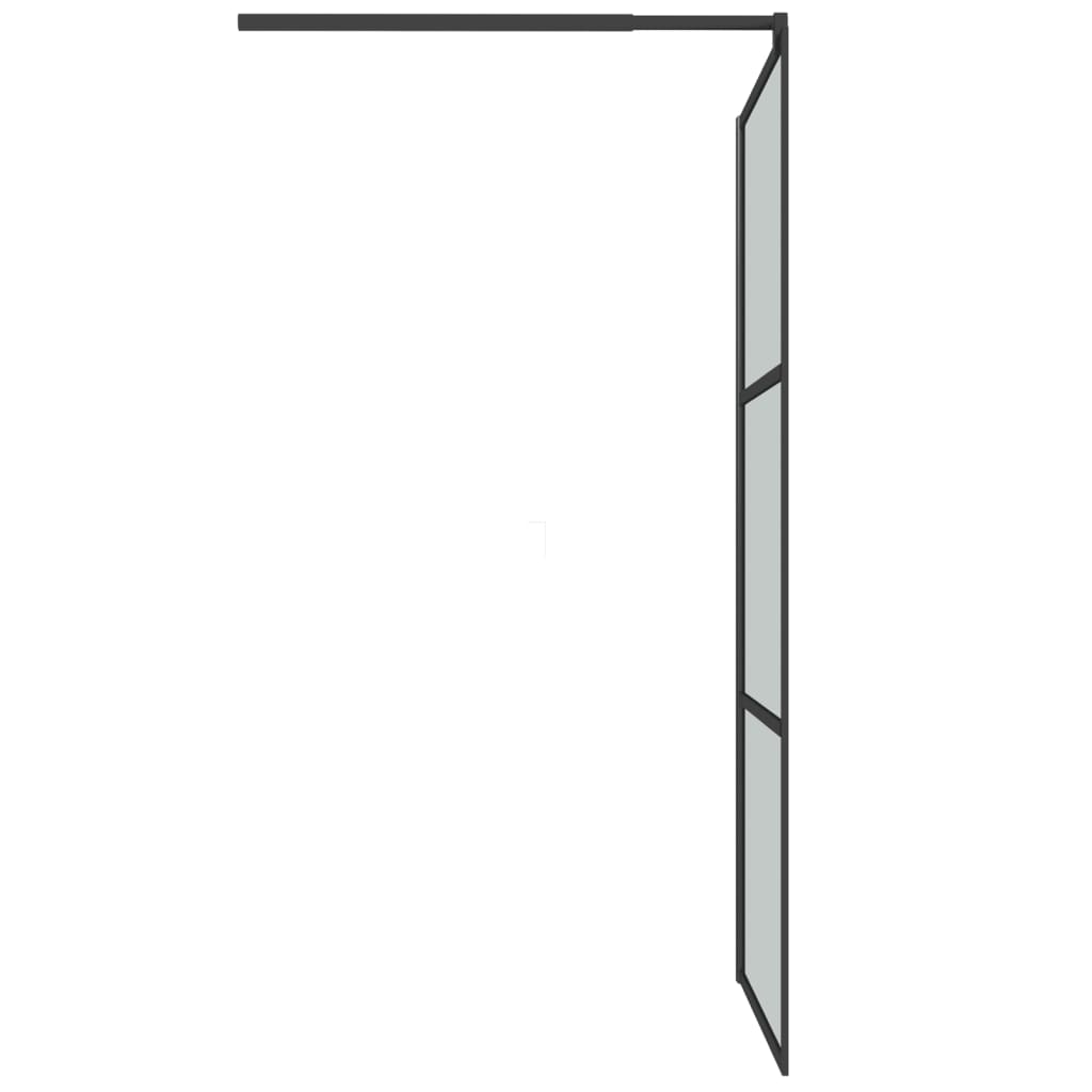 Walk-in Shower Wall 115x195cm Dark ESG Glass Black