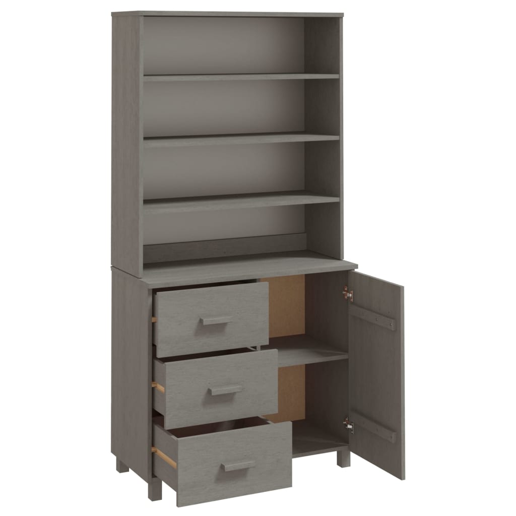 Highboard HAMAR Solid Wood Pine Light Grey