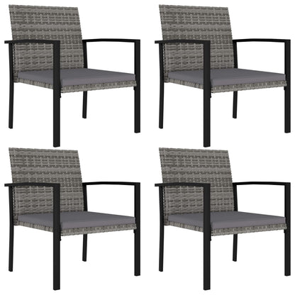 5 Piece Outdoor Dining Set Poly Rattan Grey