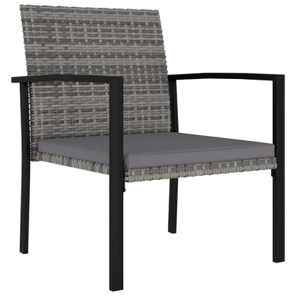 5 Piece Outdoor Dining Set Poly Rattan Grey