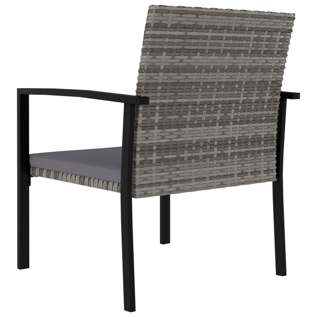 5 Piece Outdoor Dining Set Poly Rattan Grey