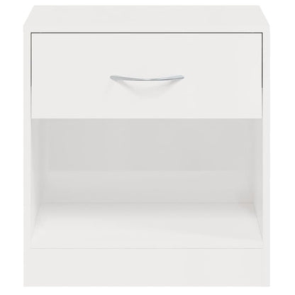 Bedside Cabinets 2 pcs with Drawer High Gloss White
