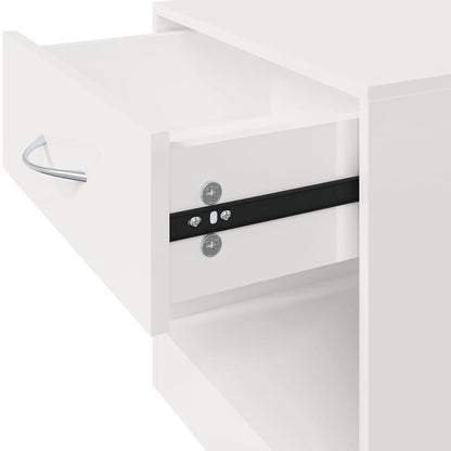 Bedside Cabinets 2 pcs with Drawer High Gloss White