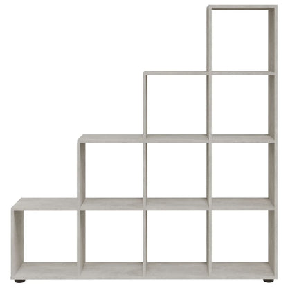 Staircase Bookcase Concrete Grey 142 cm Engineered Wood