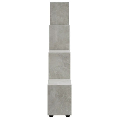 Staircase Bookcase Concrete Grey 142 cm Engineered Wood