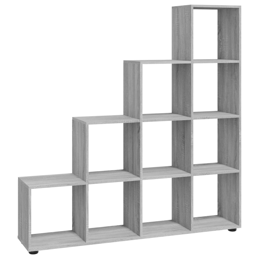 Staircase Bookcase Grey Sonoma 142 cm Engineered Wood