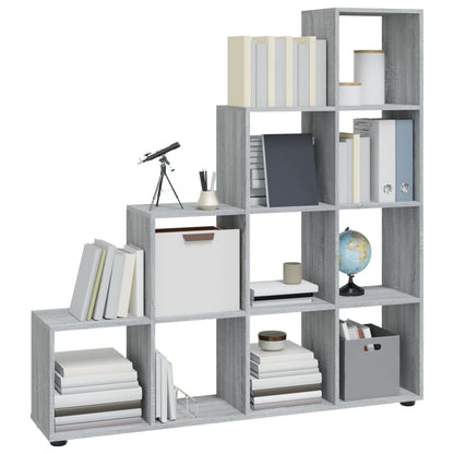 Staircase Bookcase Grey Sonoma 142 cm Engineered Wood