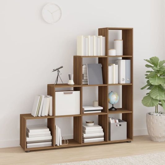 Staircase Bookcase Brown Oak 142 cm Engineered Wood