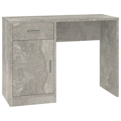 Desk with Drawer&Cabinet Concrete Grey 100x40x73 cm Engineered Wood