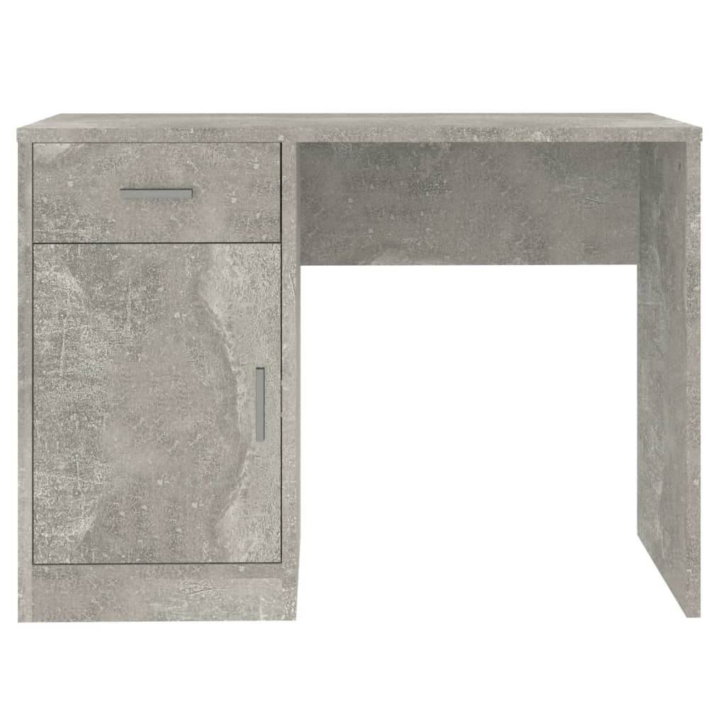 Desk with Drawer&Cabinet Concrete Grey 100x40x73 cm Engineered Wood