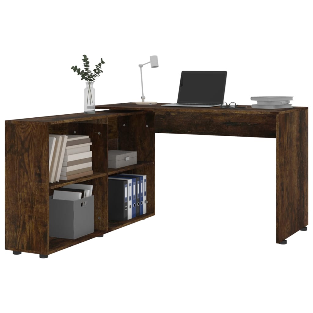 Corner Desk Smoked Oak Engineered Wood