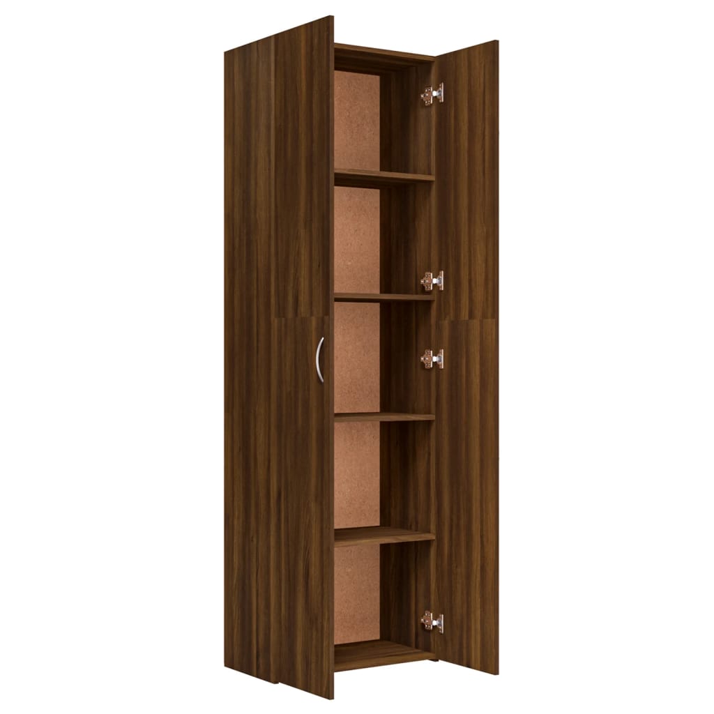 Office Cabinet Brown Oak 60x32x190 cm Engineered Wood