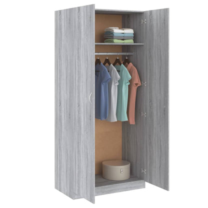 Wardrobe Grey Sonoma 90x50x200 cm Engineered Wood