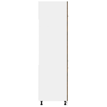 Refrigerator Cabinet Smoked Oak 60x57x207 cm Engineered Wood