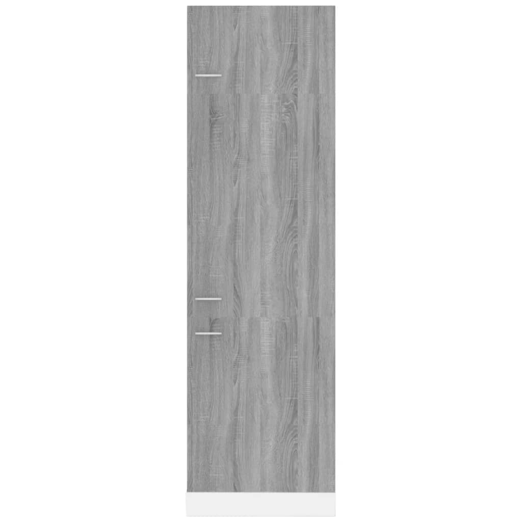 Refrigerator Cabinet Grey Sonoma 60x57x207 cm Engineered Wood