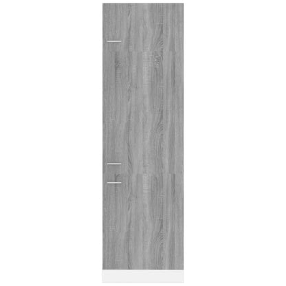 Refrigerator Cabinet Grey Sonoma 60x57x207 cm Engineered Wood