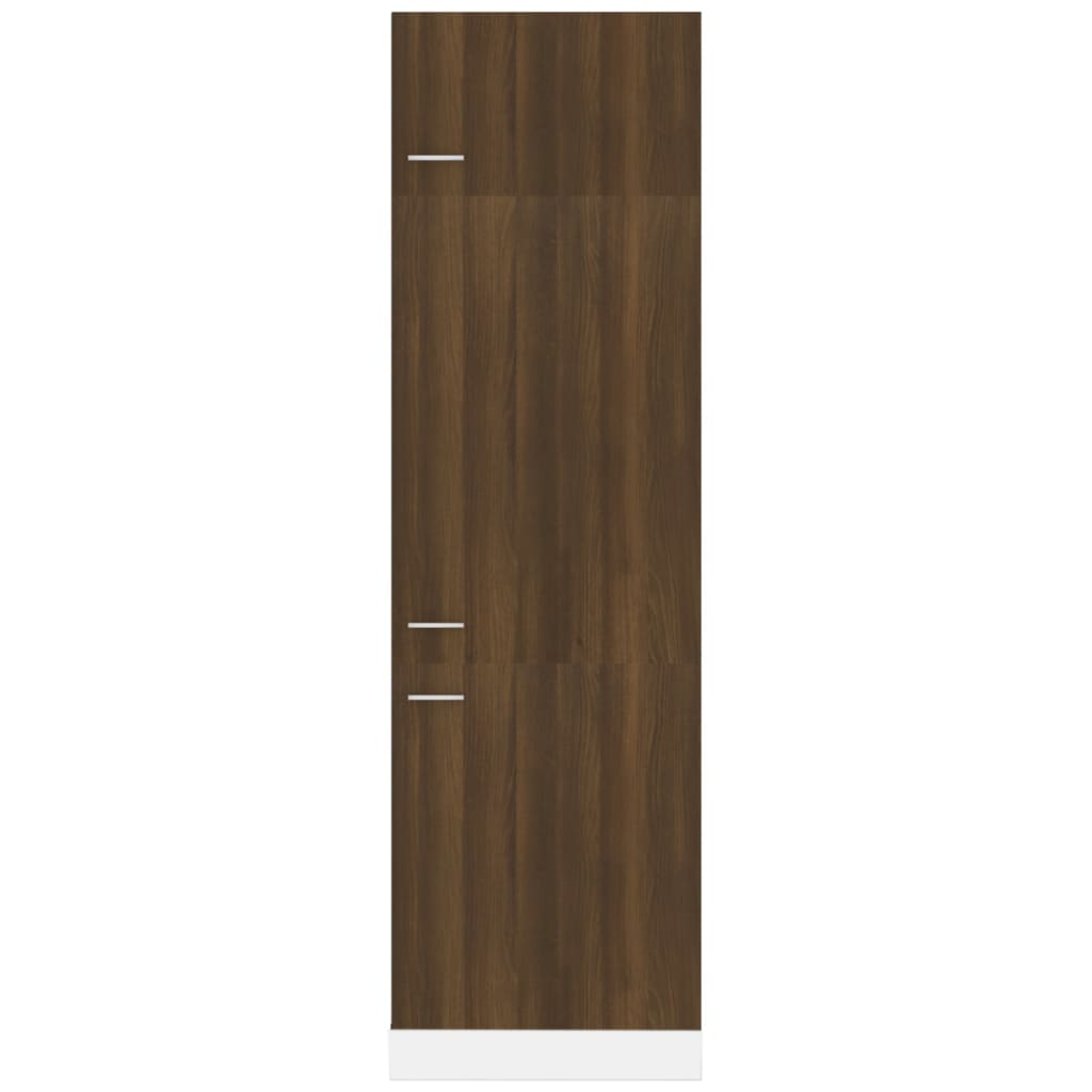 Refrigerator Cabinet Brown Oak 60x57x207 cm Engineered Wood