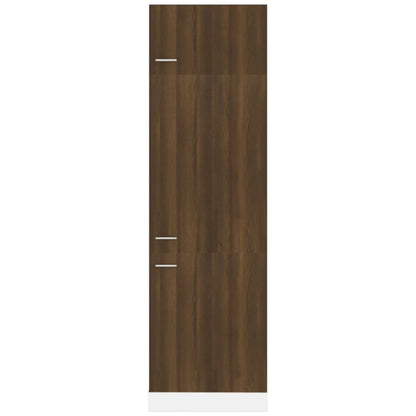 Refrigerator Cabinet Brown Oak 60x57x207 cm Engineered Wood