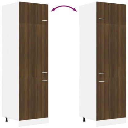 Refrigerator Cabinet Brown Oak 60x57x207 cm Engineered Wood