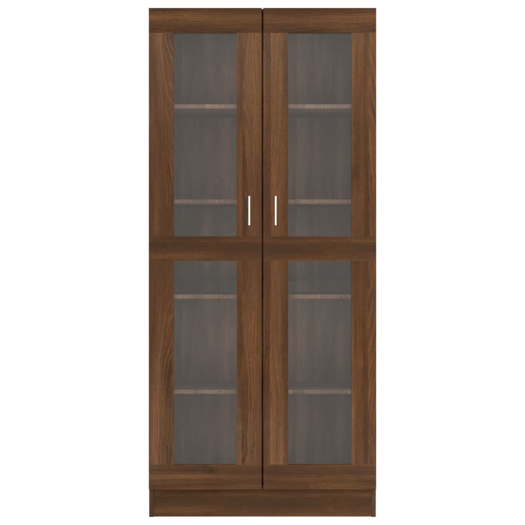 Vitrine Cabinet Brown Oak 82.5x30.5x185.5 cm Engineered Wood