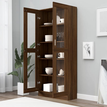 Vitrine Cabinet Brown Oak 82.5x30.5x185.5 cm Engineered Wood