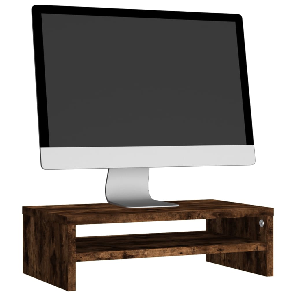 Monitor Stand Smoked Oak 42x24x13 cm Engineered Wood