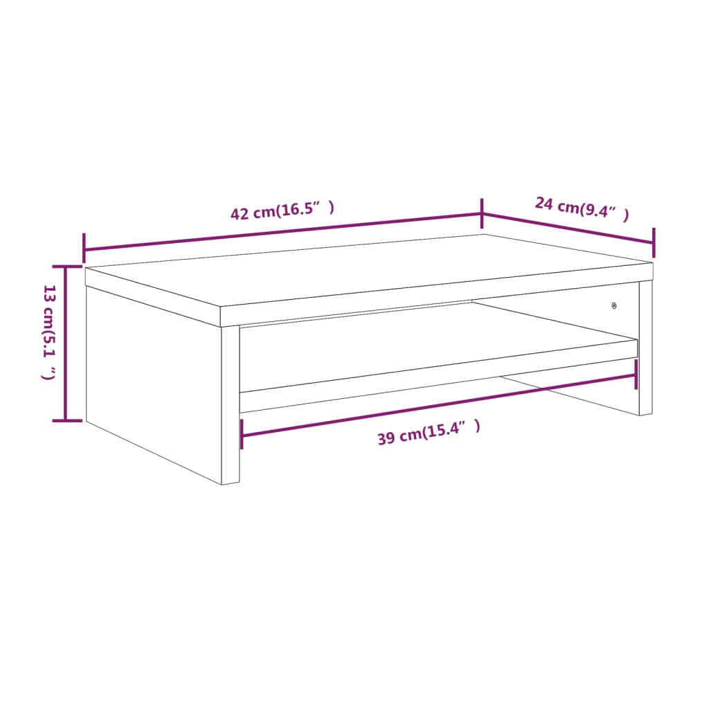 Monitor Stand Grey Sonoma 42x24x13 cm Engineered Wood