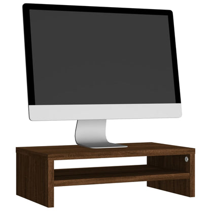 Monitor Stand Brown Oak 42x24x13 cm Engineered Wood