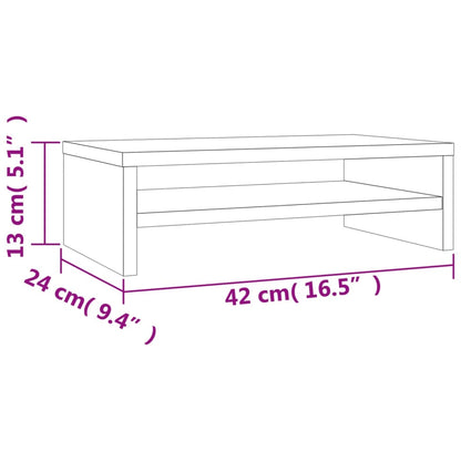 Monitor Stand Brown Oak 42x24x13 cm Engineered Wood