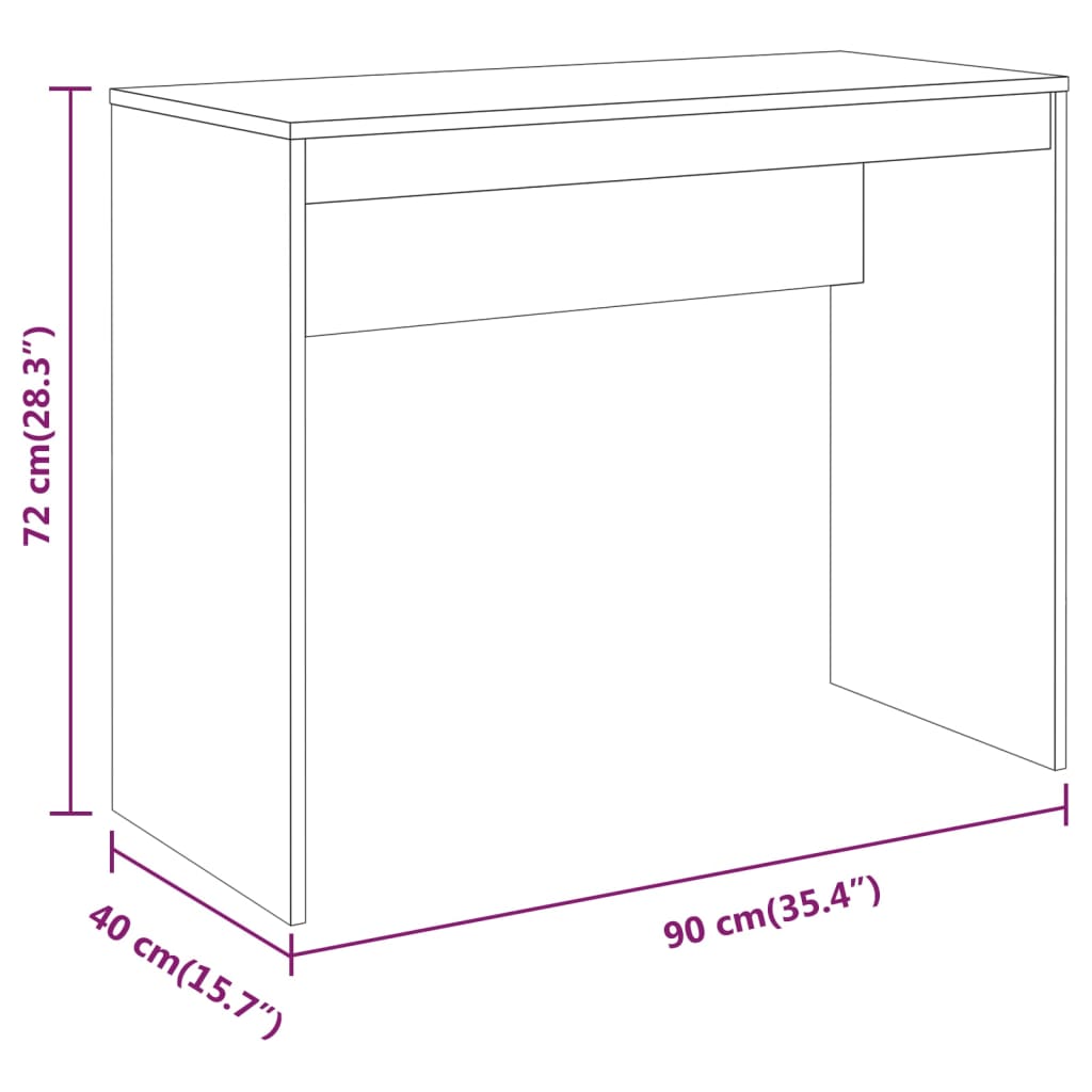 Desk Grey Sonoma 90x40x72 cm Engineered Wood