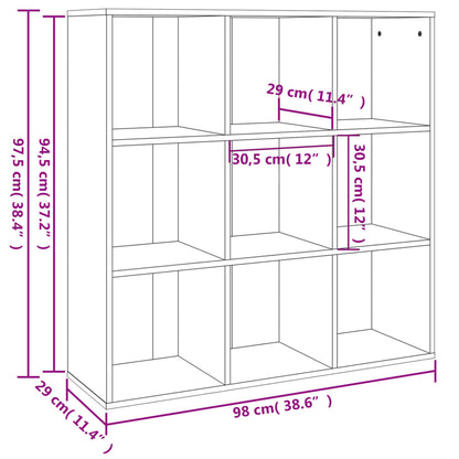 Book Cabinet Smoked Oak 98x29x97.5 cm