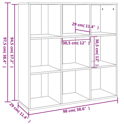 Book Cabinet Grey Sonoma 98x29x97.5 cm