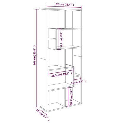 Book Cabinet Smoked Oak 67x24x161 cm Engineered Wood