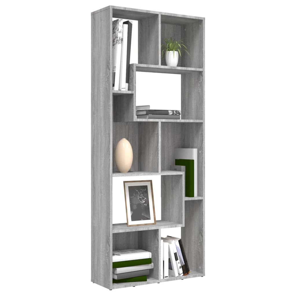 Book Cabinet Grey Sonoma 67x24x161 cm Engineered Wood