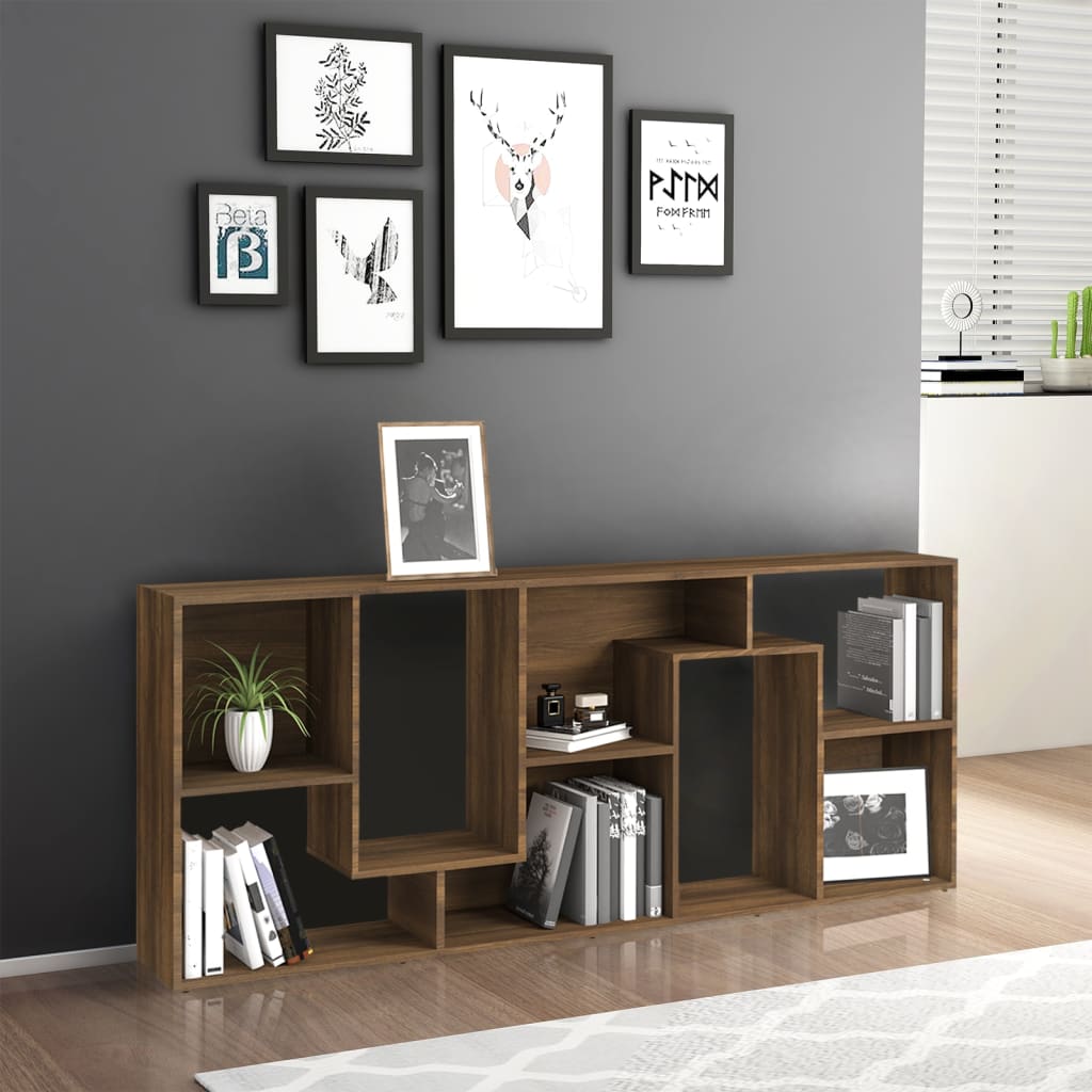 Book Cabinet Brown Oak 67x24x161 cm Engineered Wood