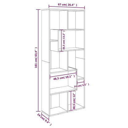 Book Cabinet Brown Oak 67x24x161 cm Engineered Wood