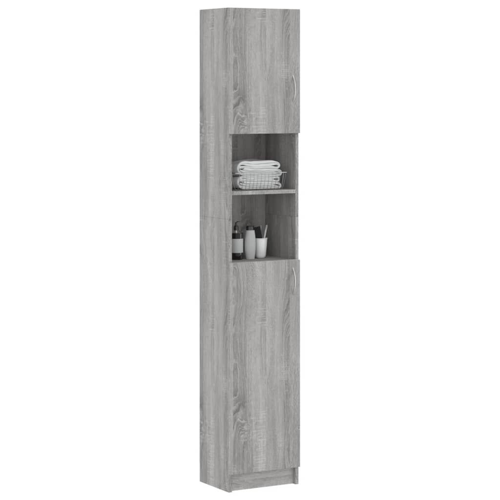 Bathroom Cabinet Grey Sonoma 32x25.5x190 cm Engineered Wood