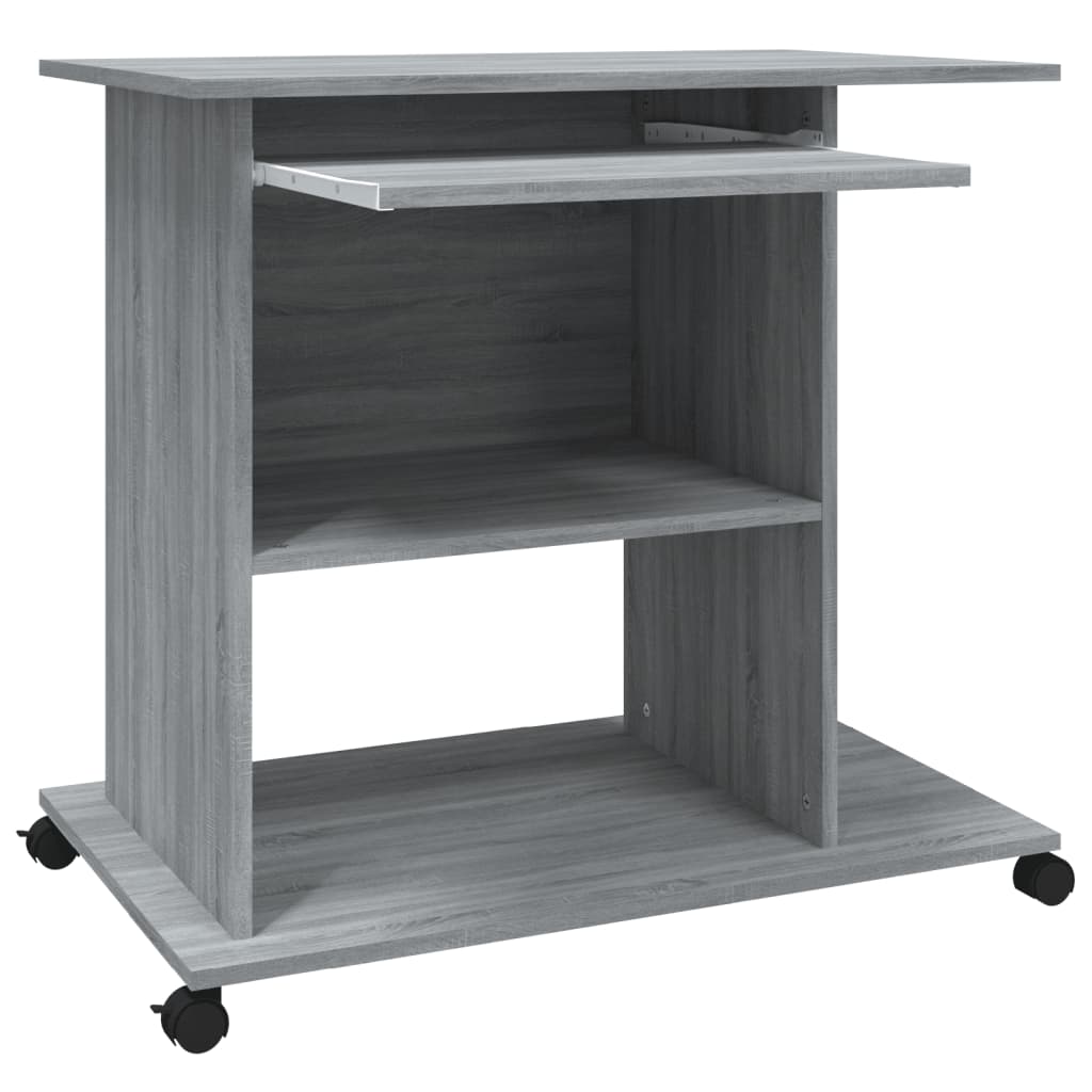 Computer Desk Grey Sonoma 80x50x75 cm Engineered Wood