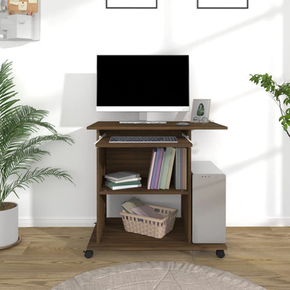 Computer Desk Brown Oak 80x50x75 cm Engineered Wood