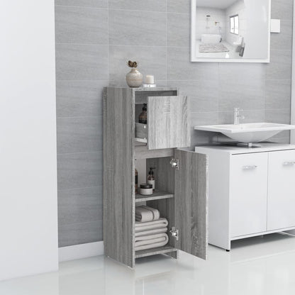 Bathroom Cabinet Grey Sonoma 30x30x95 cm Engineered Wood