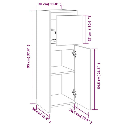 Bathroom Cabinet Grey Sonoma 30x30x95 cm Engineered Wood