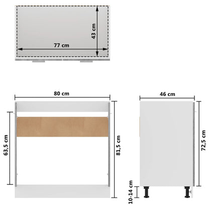 Sink Bottom Cabinet Grey Sonoma 80x46x81.5 cm Engineered Wood