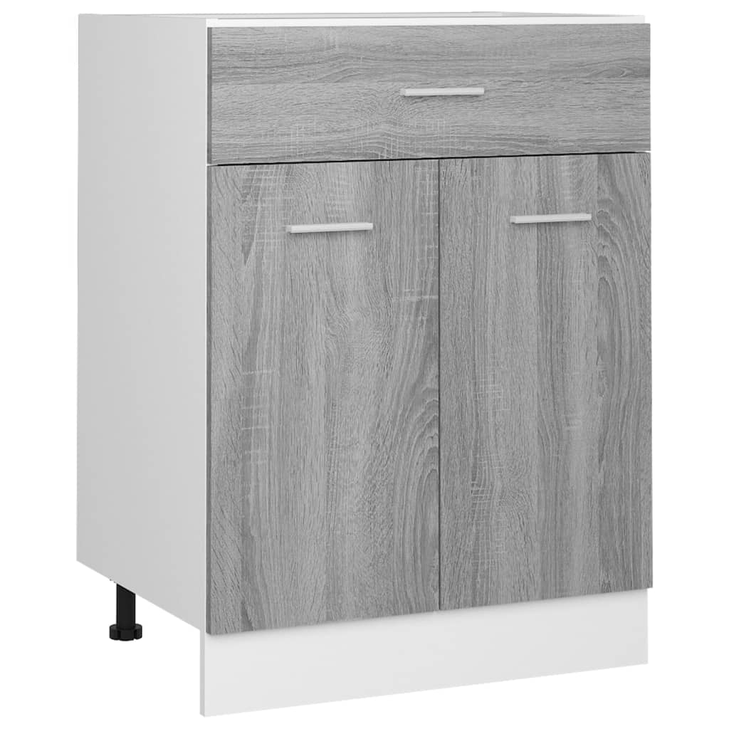 Drawer Bottom Cabinet Grey Sonoma 60x46x81.5 cm Engineered Wood